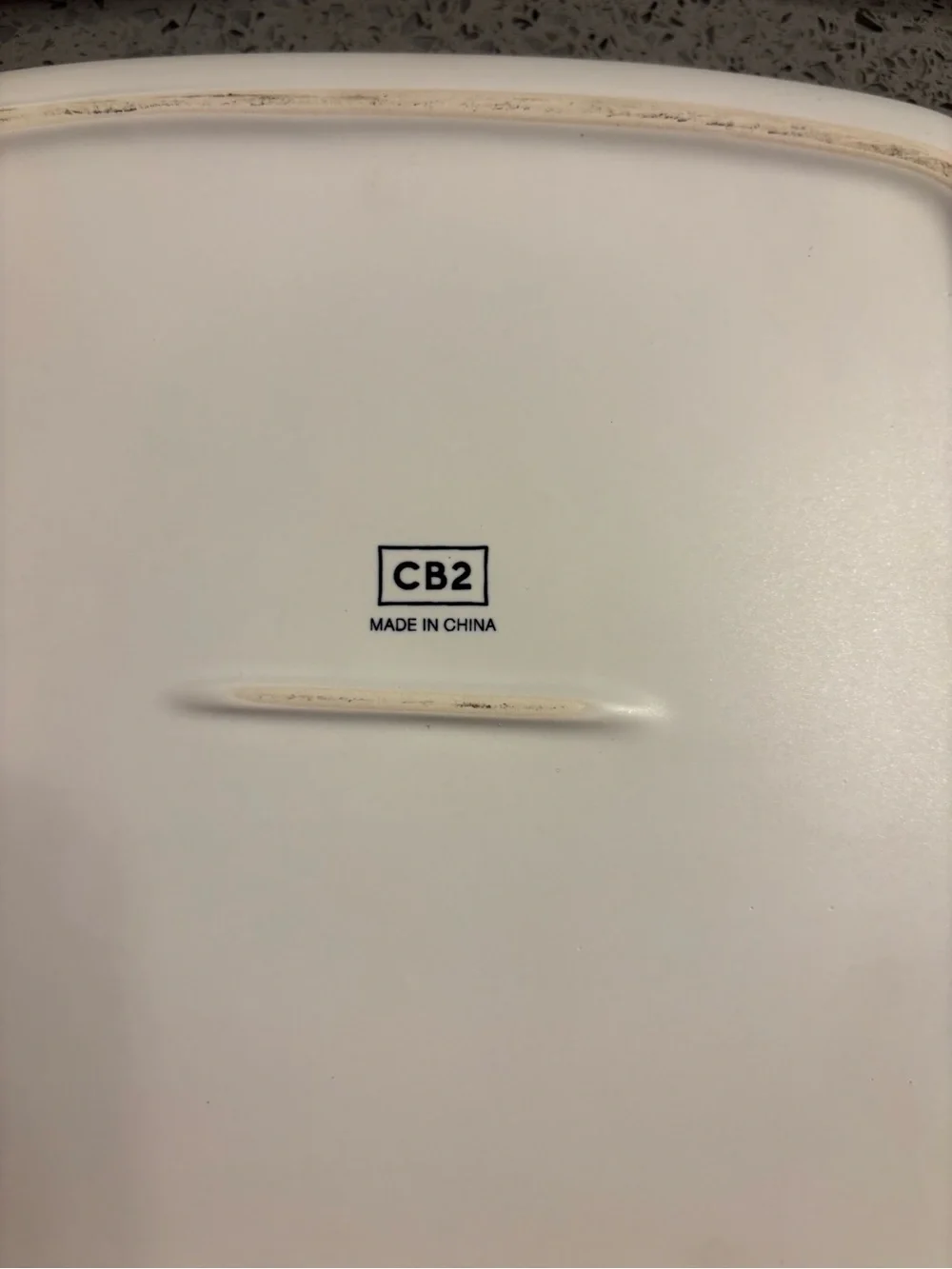 CB2 White Square Stoneware serving plates4 total.